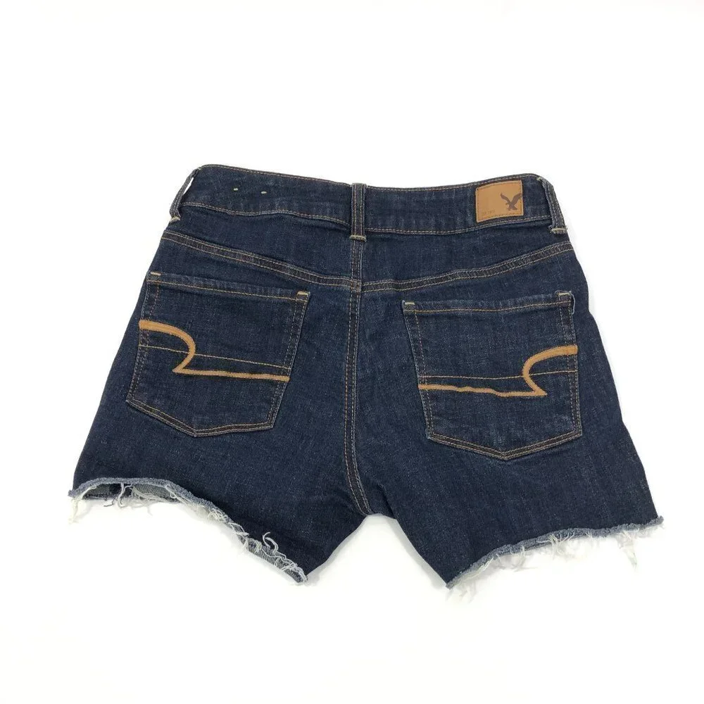 AE Super Stretch Cut Off Raw‎ Hem Denim Shorts